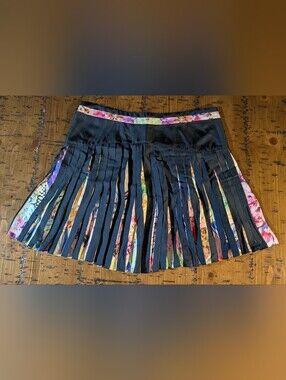 Roberto Cavalli sz.42 (6/M) Multicolor Floral Printed Silk Pleated Mini Skirt